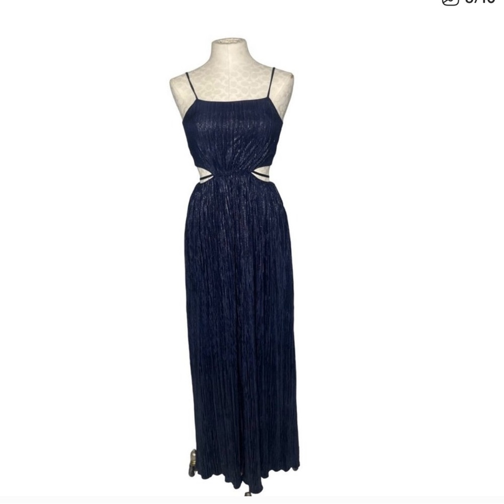 Jonathan Simkhai Daisy Cutout Gown Navy Blue Metallic Womens Size 2